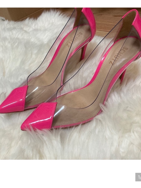 SCHUTZ Shoes - SCHUTZ Hot Pink Clear Panel Pointed Toe Pumps